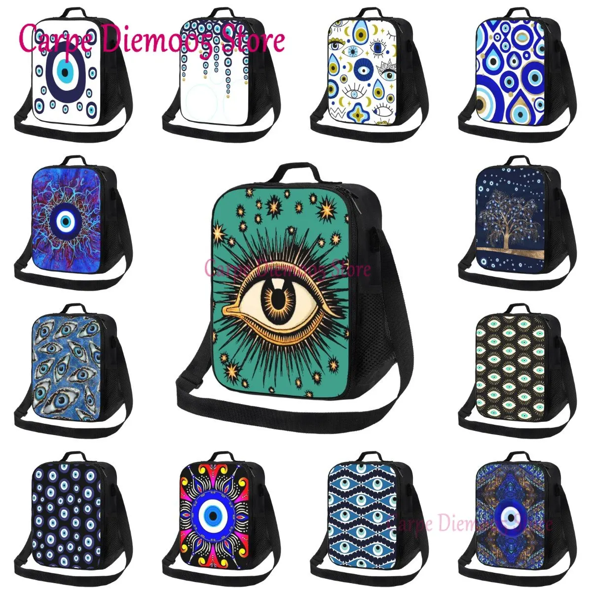 Navy Blue And Aqua Nazar Evil Eye Lucky Charm Lunch Bag For Women Men Adults College Work Picnic Hiking Beach Fishing
Navy Blue And Aqua Nazar Evil Eye Lucky Charm Lunch Bag For Women Men Adults College Work Picnic Hiking Beach Fishing