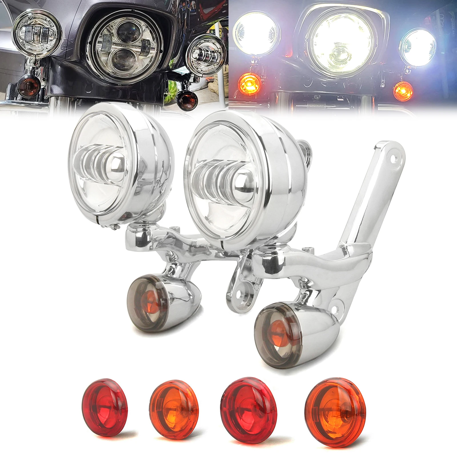 LED Auxiliary 4.5" Spot Fog Light Spotlight Passing Light W/Housing Bucket Bullet Turn Signals for Harley Touring Road King
LED Auxiliary 4.5" Spot Fog Light Spotlight Passing Light W/Housing Bucket Bullet Turn Signals for Harley Touring Road King