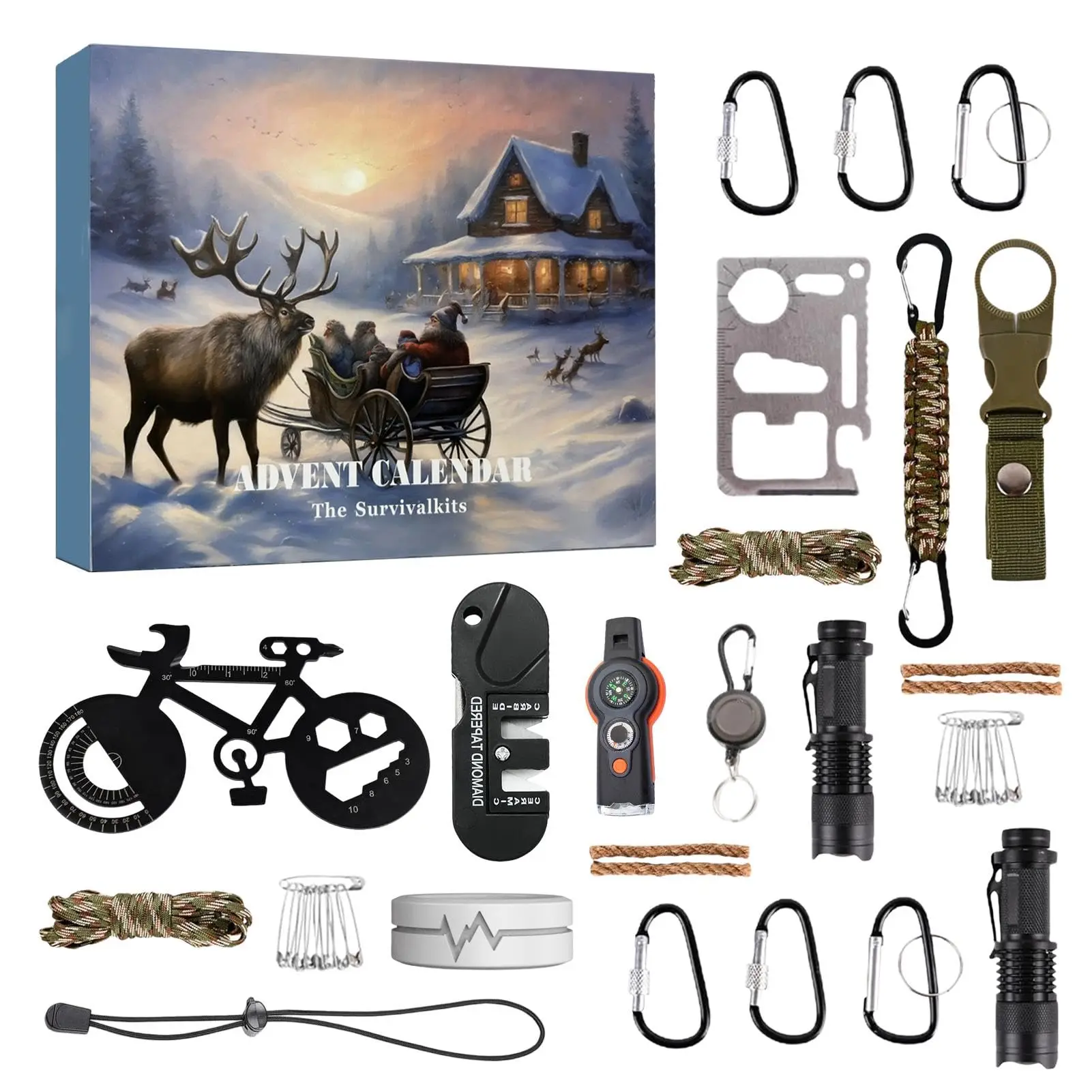 Advent Calendar Survival Kits for Men 24 Days Christmas Countdown Calendar Emergencys Survival Gears Christmas Cool Gadgets
Advent Calendar Survival Kits for Men 24 Days Christmas Countdown Calendar Emergencys Survival Gears Christmas Cool Gadgets