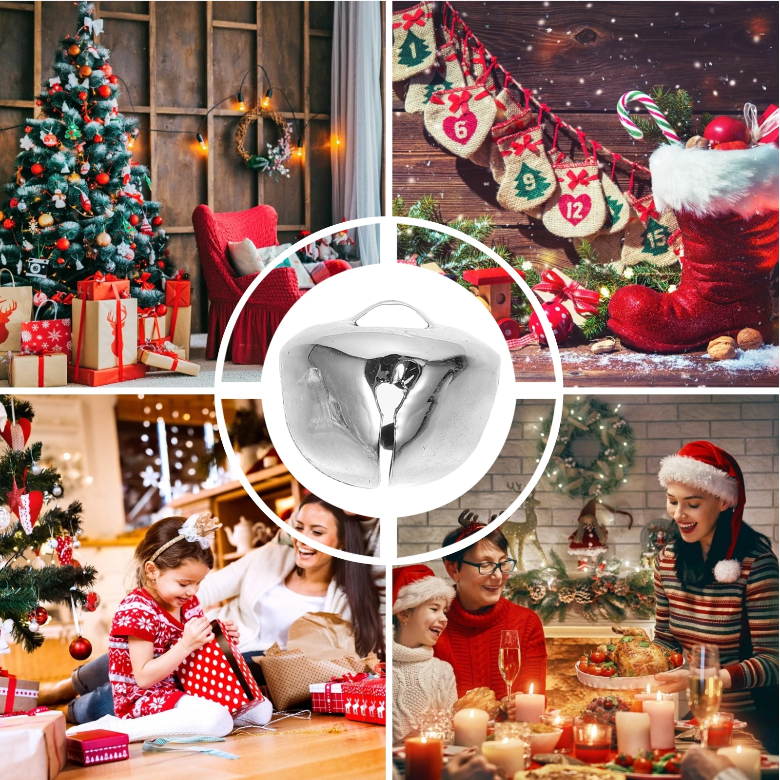 50pcs Christmas Bells Hanging Decorative Ornaments Holiday Home Decoration Bell Pendant Silver Colorful Crafts Diy Xmas Decor 
50pcs Christmas Bells Hanging Decorative Ornaments Holiday Home Decoration Bell Pendant Silver Colorful Crafts Diy Xmas Decor