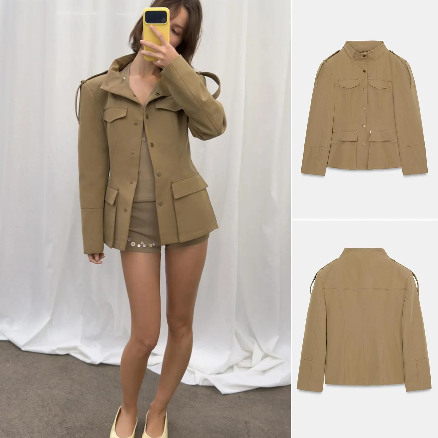 Spring New Women's Slim Fit Long Sve Stand Collar oulder Pad Belt Decorated Suit Jaet French Sle Tee Button Cuff P...
Spring New Women's Slim Fit Long Sve Stand Collar oulder Pad Belt Decorated Suit Jaet French Sle Tee Button Cuff P...