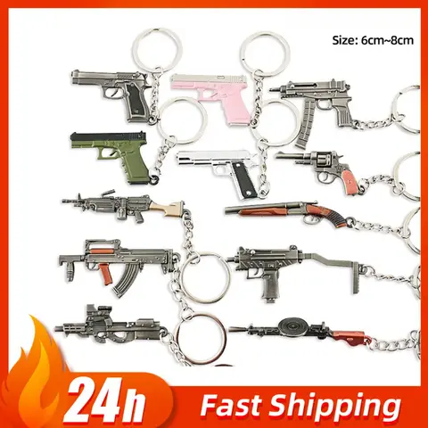 Game Peripherals Pendant P90 S686 DP-28 Mini Toy Gun Series Keychain Metal Weapon Models Trinket Exquisite Small Gifts For Boys