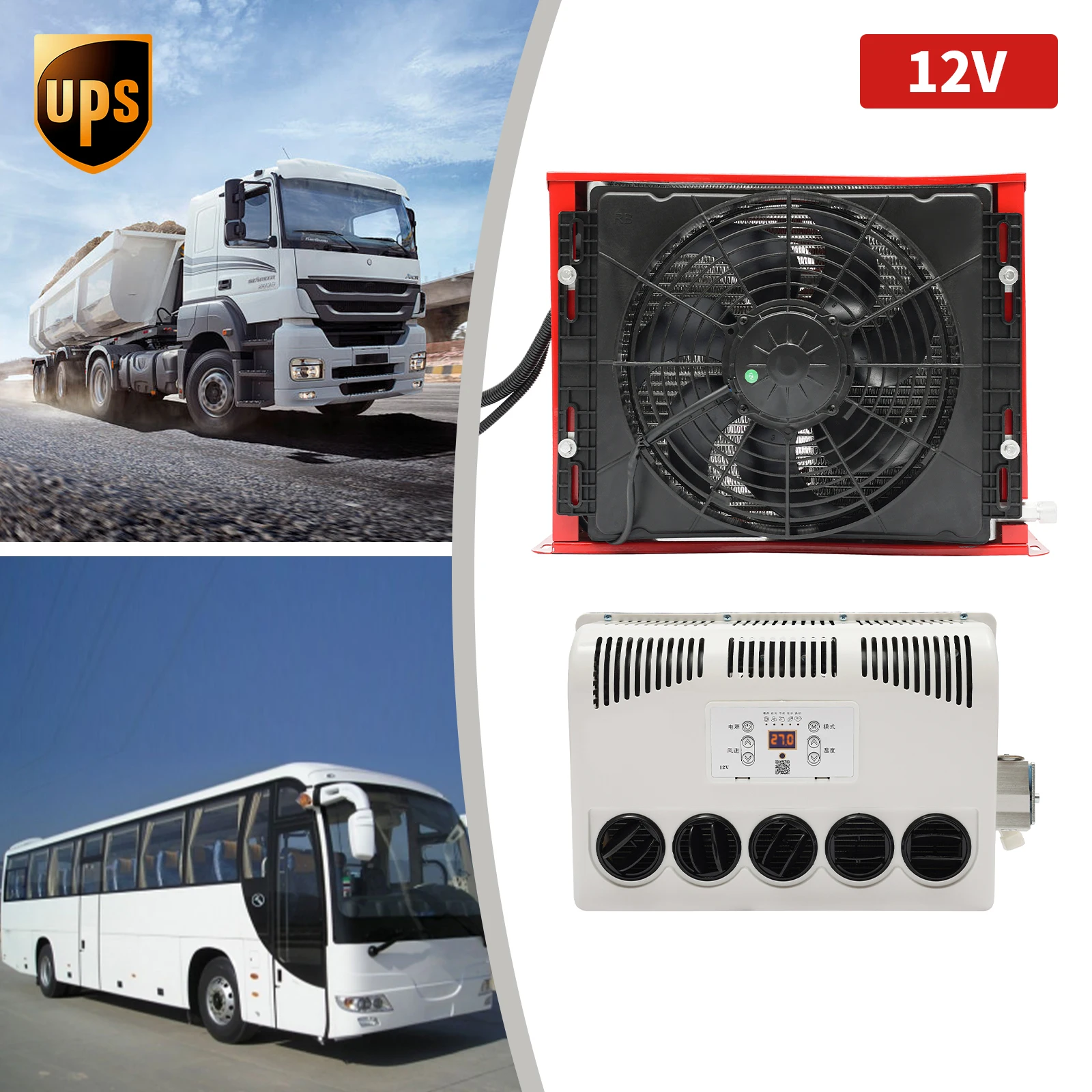 11000 BTU Truck Cab Air Conditioner Split Fast-Cooling AC with Interna & Outer Machine for Universal Caravans RVs 12V 2200-2400W
11000 BTU Truck Cab Air Conditioner Split Fast-Cooling AC with Interna & Outer Machine for Universal Caravans RVs 12V 2200-2400W