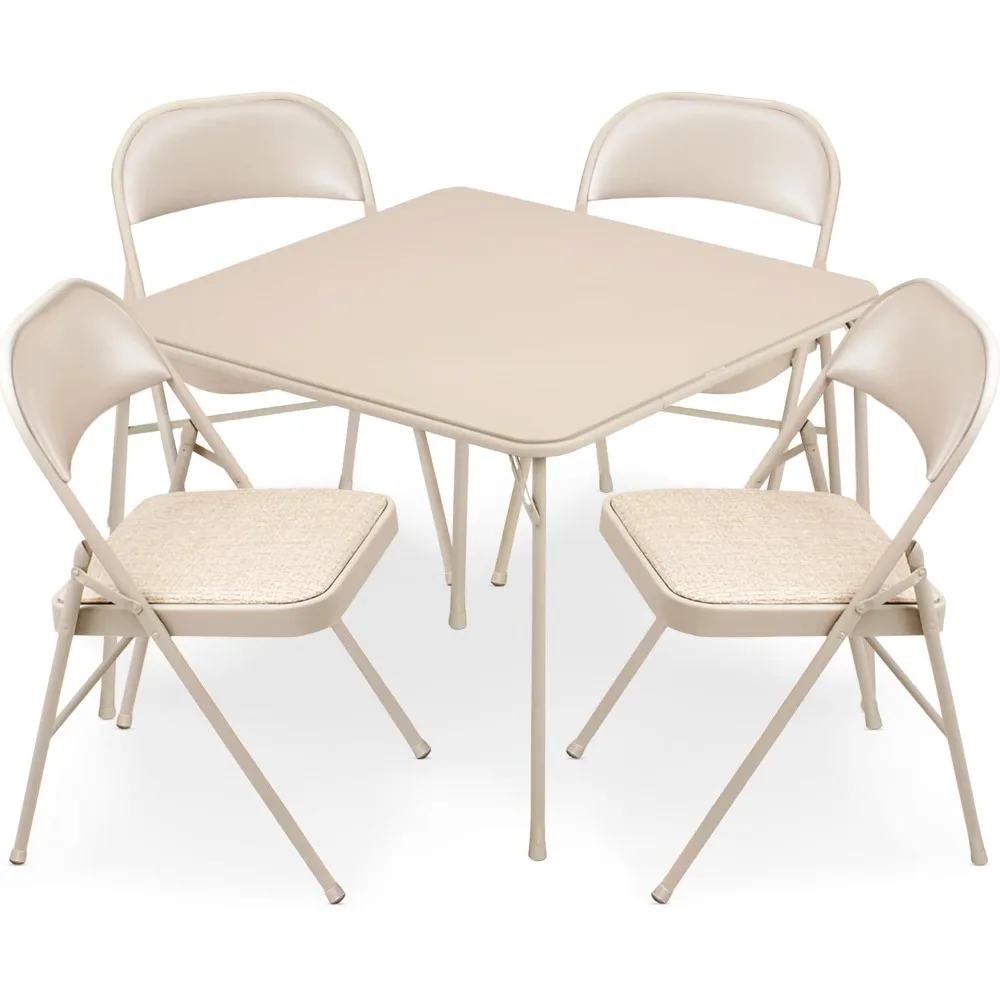 Sudden Comfort 5 Piece 34 x 34 Inch Square Folding Dining Card Table with 4 Padded Folding Chairs Furniture Set for Gatherings
Sudden Comfort 5 Piece 34 x 34 Inch Square Folding Dining Card Table with 4 Padded Folding Chairs Furniture Set for Gatherings