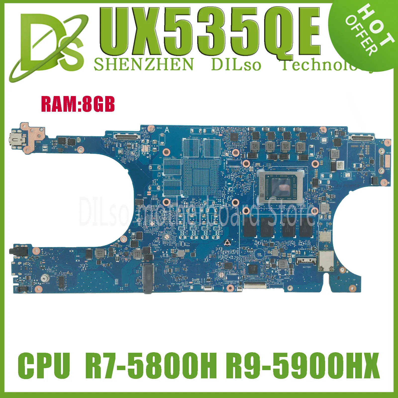 KEFU UX535QE Laptop Motherboard For ASUS UM5500QE UM535QE UM535QA BM535QE UX535QA Mainboard R7-5800H R9-5900HX 8G-RAM 100% Test
KEFU UX535QE Laptop Motherboard For ASUS UM5500QE UM535QE UM535QA BM535QE UX535QA Mainboard R7-5800H R9-5900HX 8G-RAM 100% Test