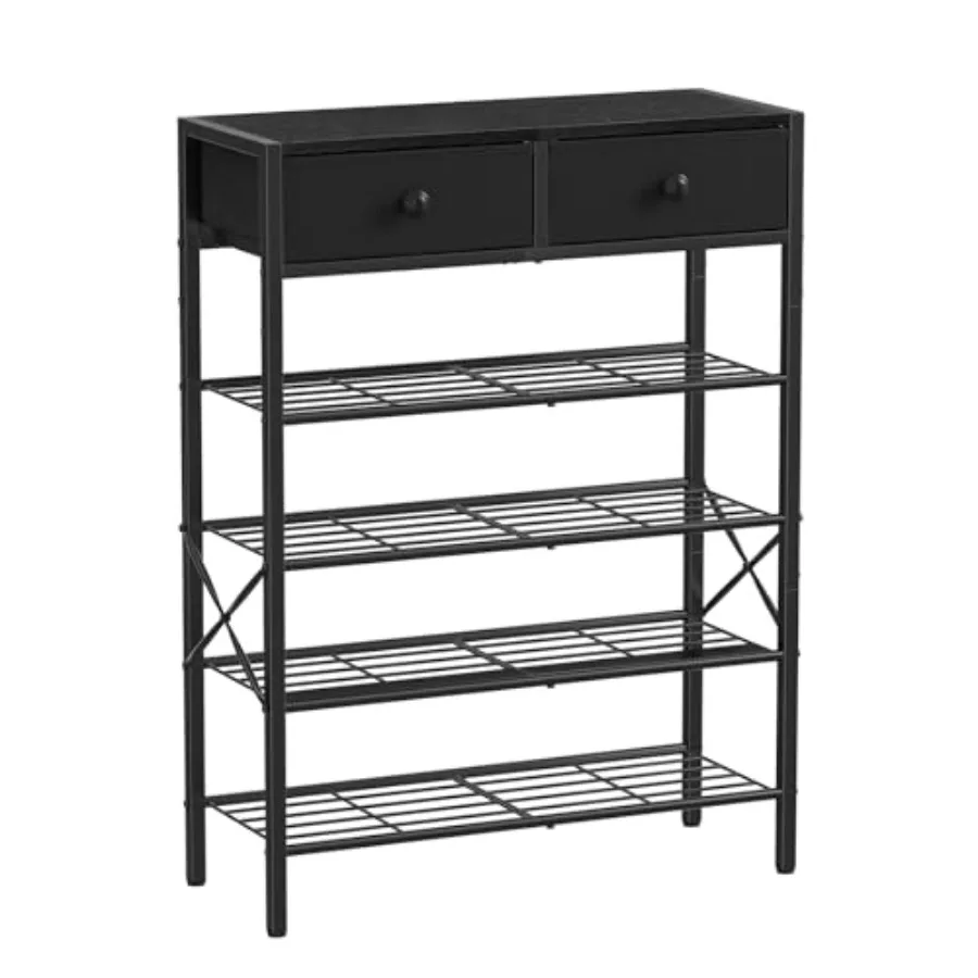 Shoe Rack for Entryway 5 Tier Shoe Organizer with 2 Non-Woven Drawers Metal Storage Shoe Shelf for 16-20 Pairs of Shoes with Wo
Shoe Rack for Entryway 5 Tier Shoe Organizer with 2 Non-Woven Drawers Metal Storage Shoe Shelf for 16-20 Pairs of Shoes with Wo