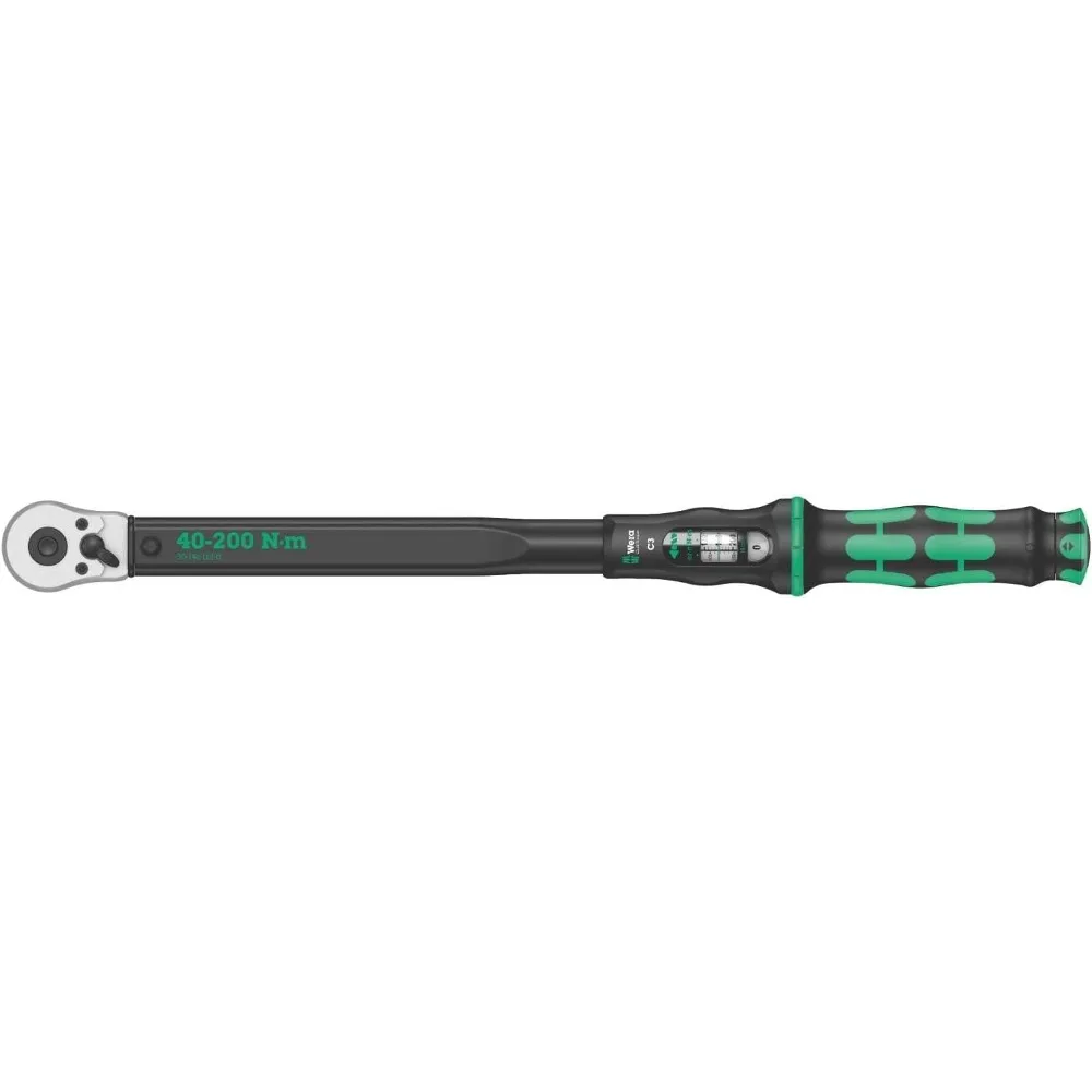 - 5075622001 Click-Torque C 3 torque wrench with reversible ratchet, 1/2" x 40-200 Nm, black/green
- 5075622001 Click-Torque C 3 torque wrench with reversible ratchet, 1/2" x 40-200 Nm, black/green
