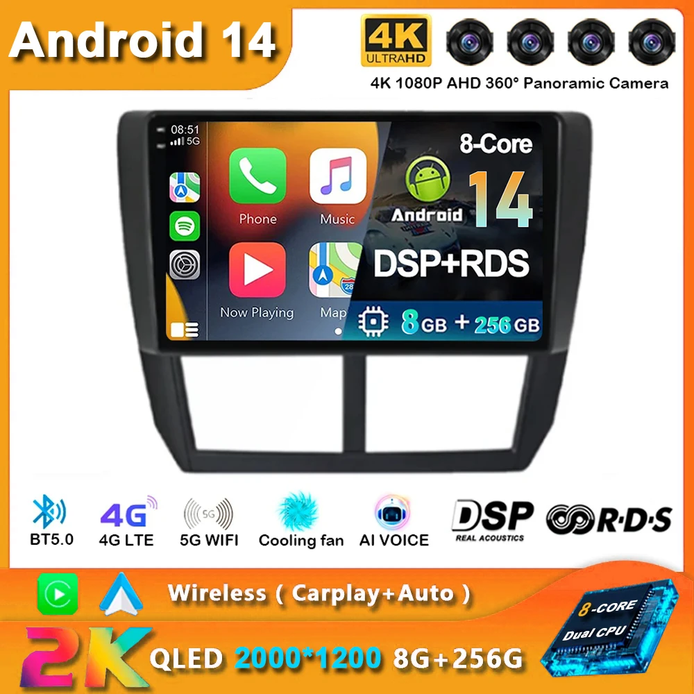 Автомобильный мультимедийный плеер Carplay, Android 14, для Subaru Forester 3 SH 2007-2013, для Impreza GH GE 2 Din
Автомобильный мультимедийный плеер Carplay, Android 14, для Subaru Forester 3 SH 2007-2013, для Impreza GH GE 2 Din