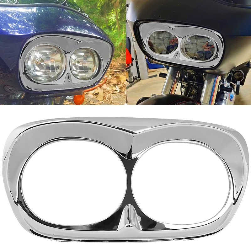 Motorcycle Chrome Dual Headlight Bezel Trim Ring Cover For Harley Road Glide 1998-2013 Headlight Surround Fairing Accessories
Motorcycle Chrome Dual Headlight Bezel Trim Ring Cover For Harley Road Glide 1998-2013 Headlight Surround Fairing Accessories
