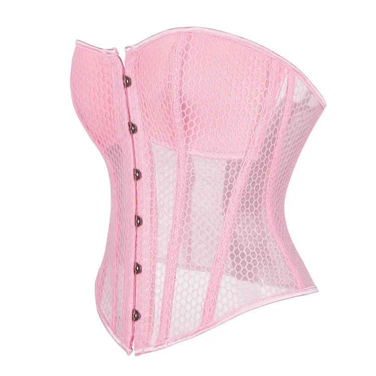Women Vintage Hollow Out Mesh Breathable Shapwear Costumes Sexy Transparent Mesh Corset Underwear Waist Trainer Corselet
Women Vintage Hollow Out Mesh Breathable Shapwear Costumes Sexy Transparent Mesh Corset Underwear Waist Trainer Corselet