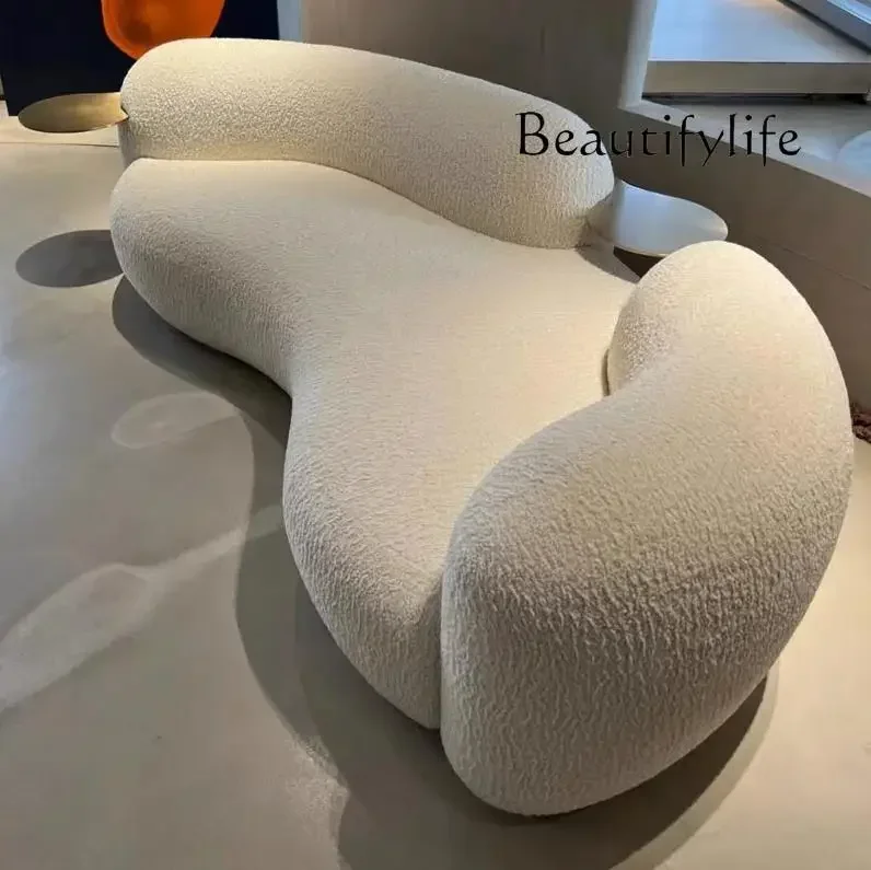 Italian minimalist designer curved living room lamb wool clothing store sofa cream creative fashion
Italian minimalist designer curved living room lamb wool clothing store sofa cream creative fashion
