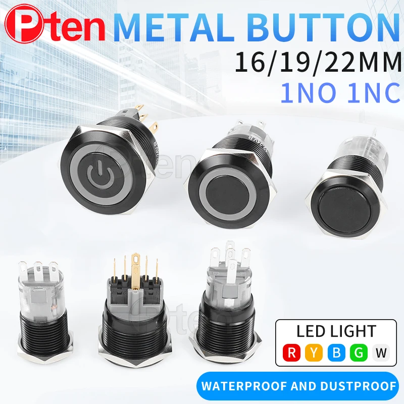 1NO1NC 16/19/22mm Waterproof Metal Push Button Switch LED Light Momentary Car Engine Power Switch 3/6/12/24/220V BLACK 2NO2NC
1NO1NC 16/19/22mm Waterproof Metal Push Button Switch LED Light Momentary Car Engine Power Switch 3/6/12/24/220V BLACK 2NO2NC