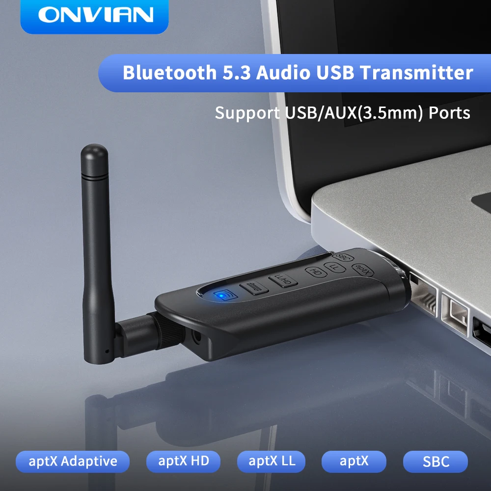 Onvian Bluetooth 5.3 Адаптер беспроводной USB Bluetooth криптографический адаптер для собак V5.3 Аудиопередатчик Драйвер Бесплатный адаптер Bluetooth
Onvian Bluetooth 5.3 Адаптер беспроводной USB Bluetooth криптографический адаптер для собак V5.3 Аудиопередатчик Драйвер Бесплатный адаптер Bluetooth