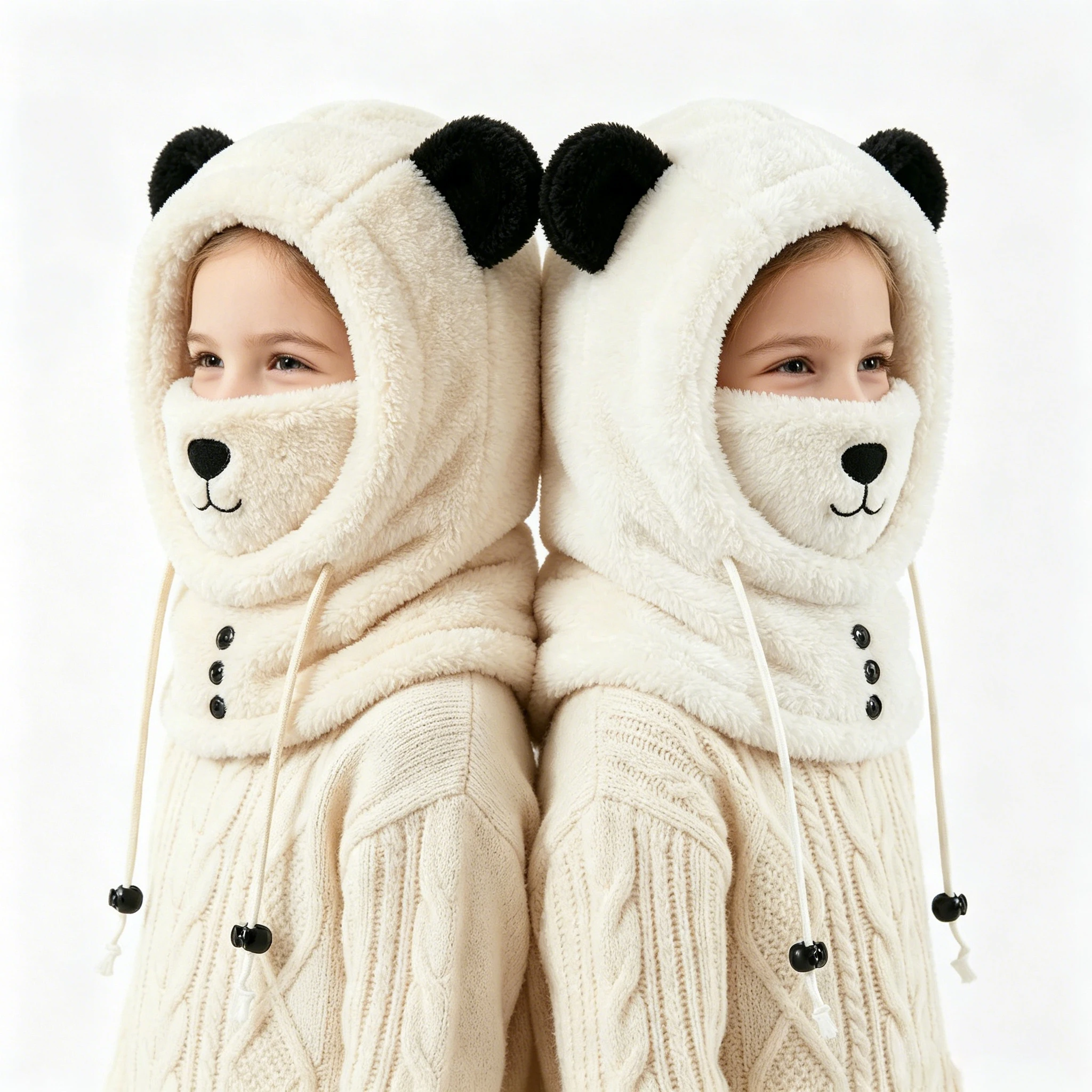 Two-piece wool pullover hat - thickly padded and warm winter children's hat
Two-piece wool pullover hat - thickly padded and warm winter children's hat