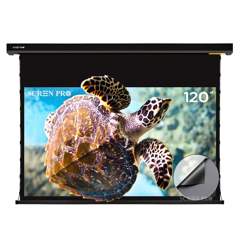 120" Motorized Ceiling Tab Tension Projector Screens Home Cinema Black Crystal 4K 3D for short throw /Long throw projector
120" Motorized Ceiling Tab Tension Projector Screens Home Cinema Black Crystal 4K 3D for short throw /Long throw projector