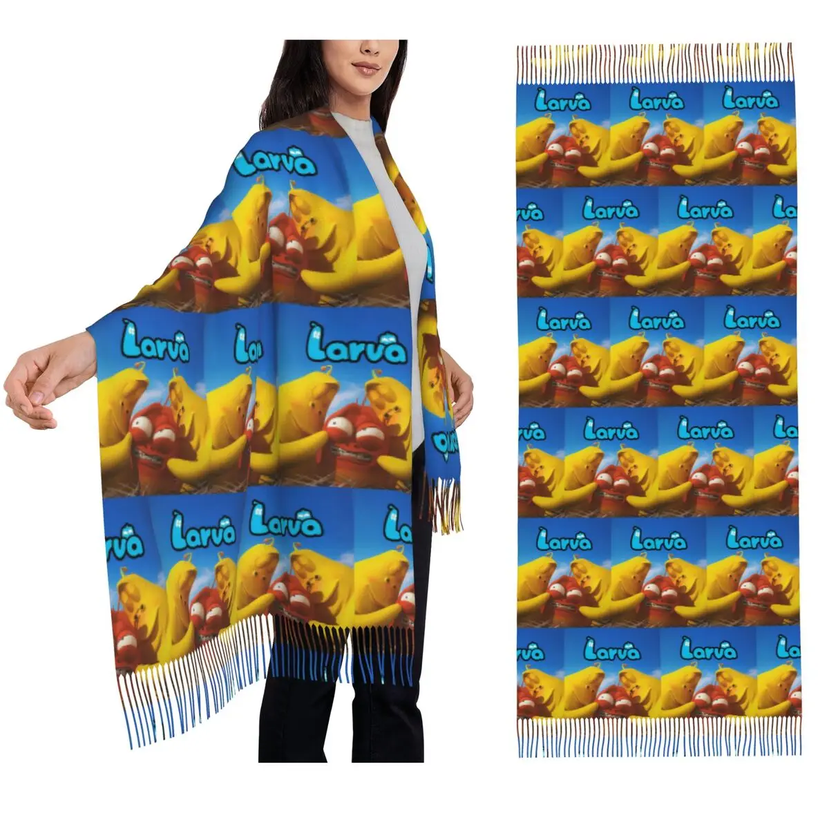 Larva Yellow Red Funny Anime Scarf Tassel Scarves for Women Soft Warm Shawls and Wraps Large Fall Winter Shawl Wrap
Larva Yellow Red Funny Anime Scarf Tassel Scarves for Women Soft Warm Shawls and Wraps Large Fall Winter Shawl Wrap