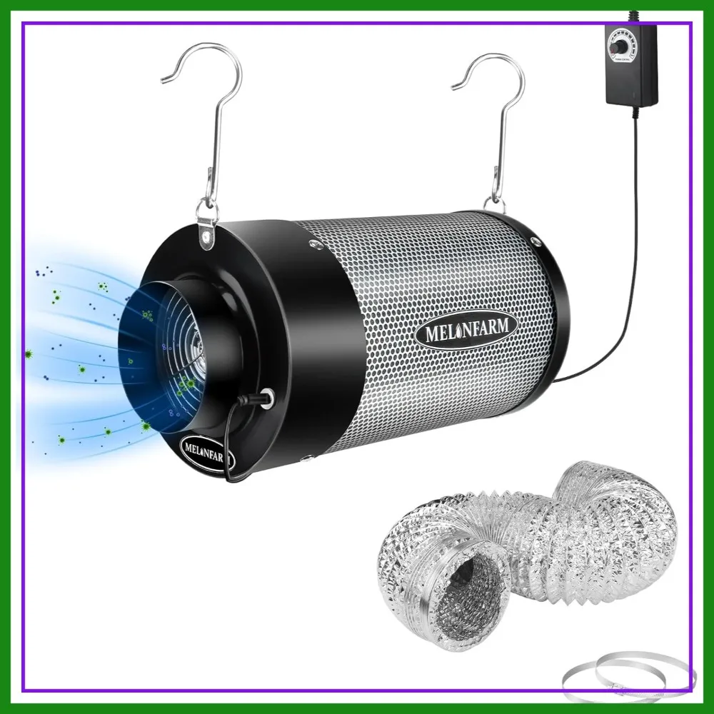 4" Air Filtration Kit with 14cm Fan, Carbon Filter, 8' Ducting, 12-Speed Controller for Grow Tents
4" Air Filtration Kit with 14cm Fan, Carbon Filter, 8' Ducting, 12-Speed Controller for Grow Tents