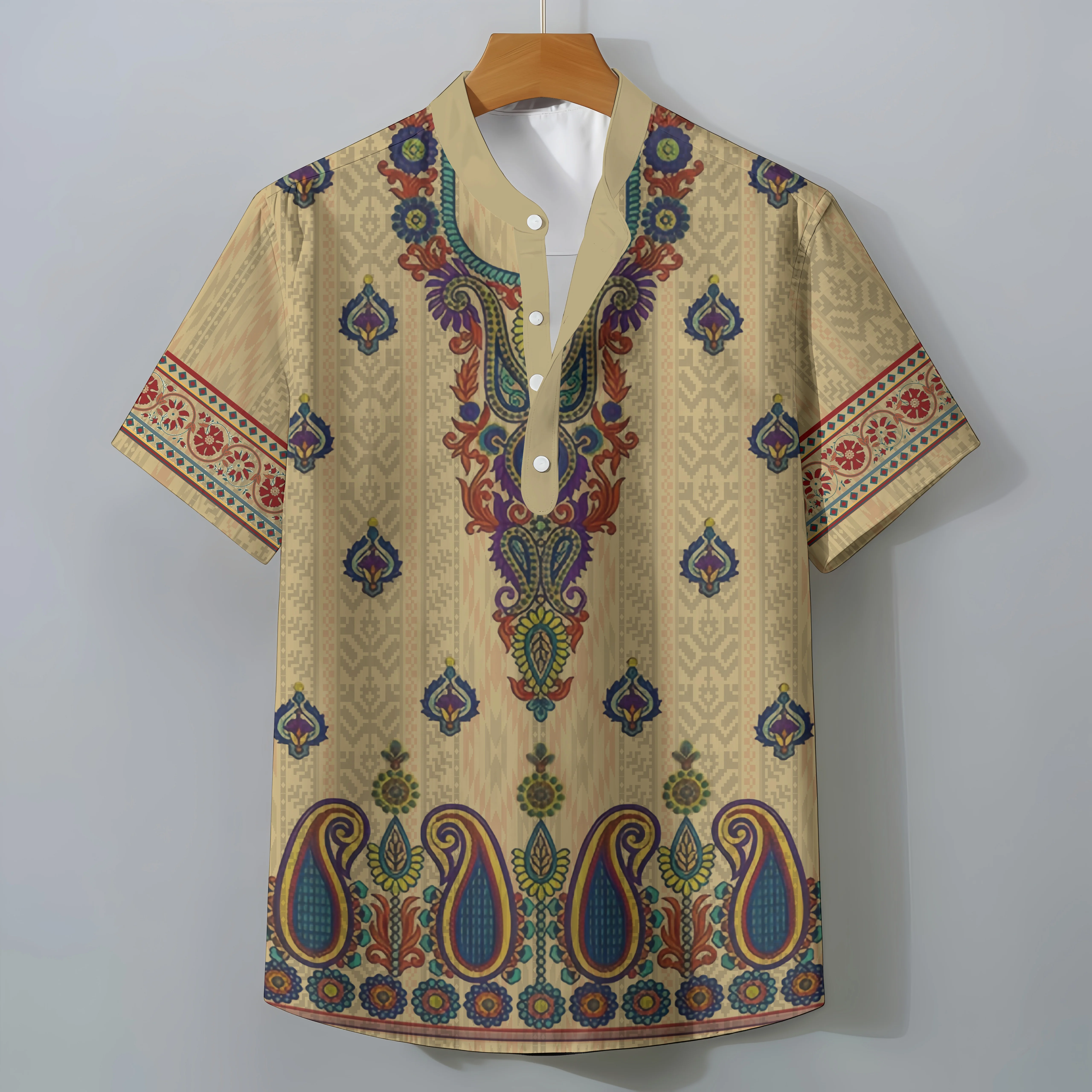 Retro Ethnic Style Short Sleeve Shirt Men's Clothing Casual Fashionable Clothing Comfortable Loose Oversized Summer Tops
Retro Ethnic Style Short Sleeve Shirt Men's Clothing Casual Fashionable Clothing Comfortable Loose Oversized Summer Tops