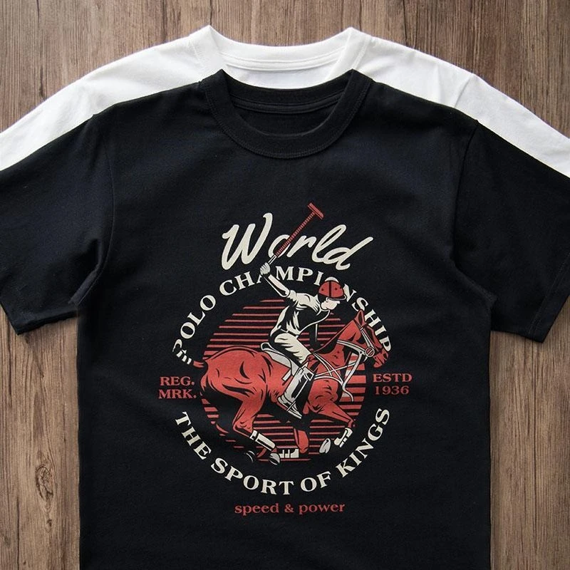 World POLO CHAMPIONSHIP Printed American Ami Kaji Short-sleeved T-shirt Men's Retro Casual Cotton Round Neck Casual Vintage Tee
World POLO CHAMPIONSHIP Printed American Ami Kaji Short-sleeved T-shirt Men's Retro Casual Cotton Round Neck Casual Vintage Tee