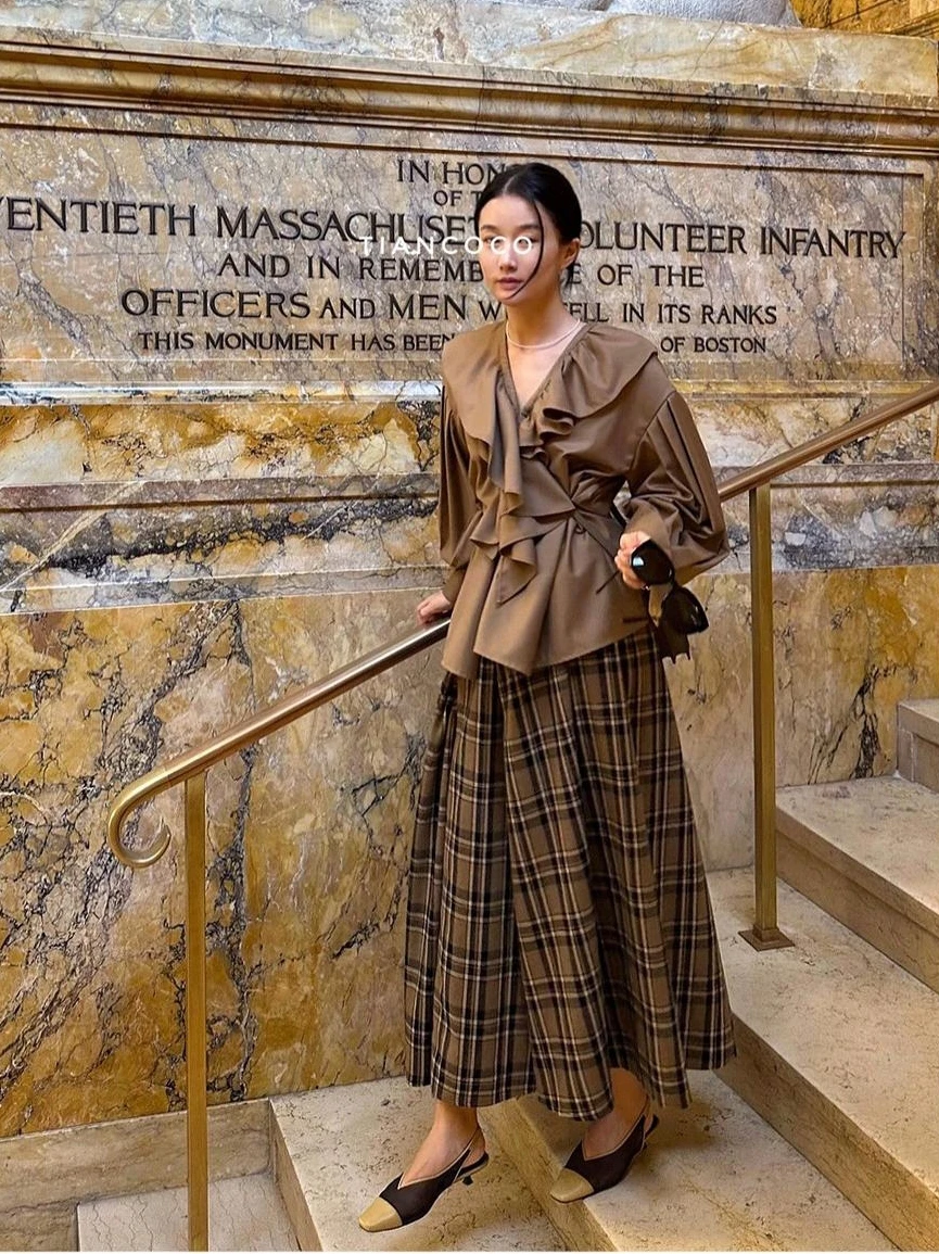 Ele Асимметричный воротник с рюшами irt Heavy Work Двухцветный дизайн с переплетом Sweet Sle Long Sve Прямой крой из полиэстера Cott...
Ele Асимметричный воротник с рюшами irt Heavy Work Двухцветный дизайн с переплетом Sweet Sle Long Sve Прямой крой из полиэстера Cott...