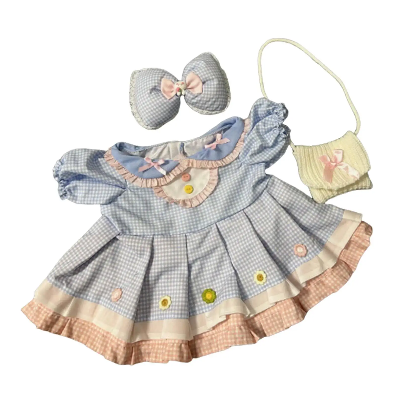 3x Doll Dress and Bow Hairpin Bag, Miniature Clothes Accs, Handmade Clothing for 23inch Doll Dress up New Year Gifts
3x Doll Dress and Bow Hairpin Bag, Miniature Clothes Accs, Handmade Clothing for 23inch Doll Dress up New Year Gifts