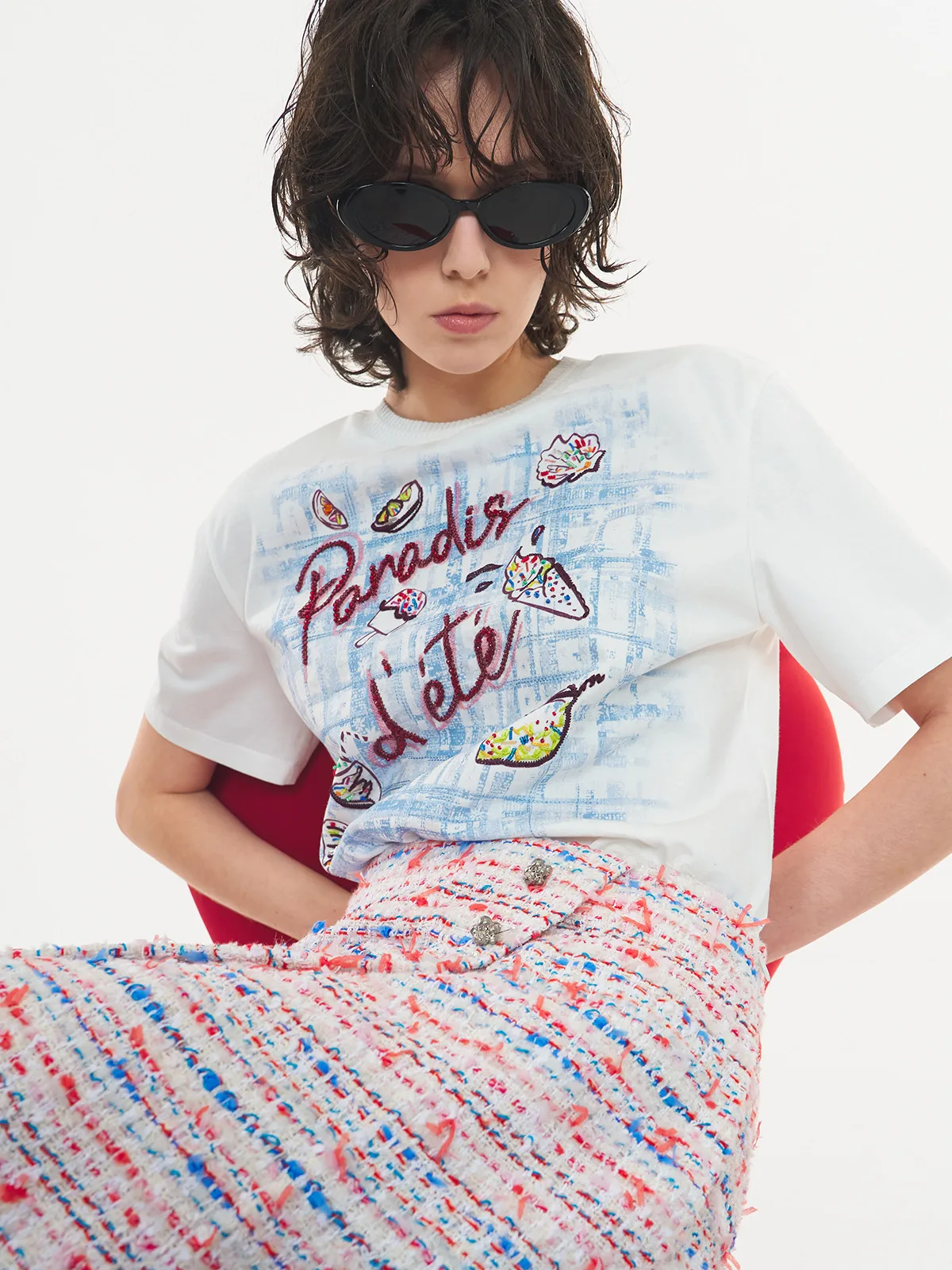 MICOAT Summer Heavy Embroidery T-Shirt Letter Bead Ice Drink Print Casual Cotton Short Sleeve round Neck
MICOAT Summer Heavy Embroidery T-Shirt Letter Bead Ice Drink Print Casual Cotton Short Sleeve round Neck