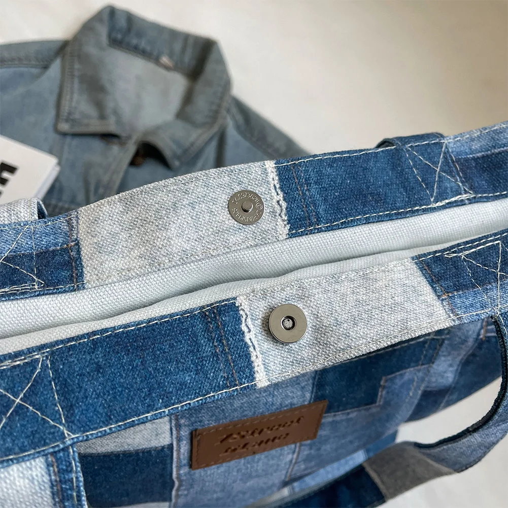 Women Denim Tote Bag with Interior Pocket Handbag Casual Large Purse for Work Shopping Travel
Women Denim Tote Bag with Interior Pocket Handbag Casual Large Purse for Work Shopping Travel