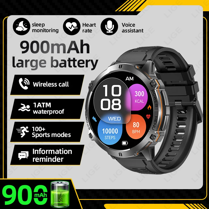 LIGE Smart Watch Men 900mAh Battery Bluetooth Call Heart Rate Blood Oxygen Compass Watches Health Monitor Waterproof Smartwatch
LIGE Smart Watch Men 900mAh Battery Bluetooth Call Heart Rate Blood Oxygen Compass Watches Health Monitor Waterproof Smartwatch