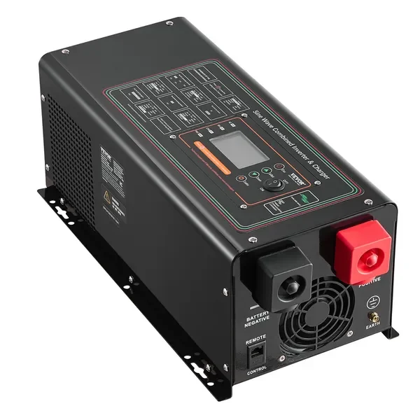 Pure Sine Wave Inverter Charger, 2000 Watt, DC 12V to AC 120V Power Inverter with LCD Display, Remote
Pure Sine Wave Inverter Charger, 2000 Watt, DC 12V to AC 120V Power Inverter with LCD Display, Remote