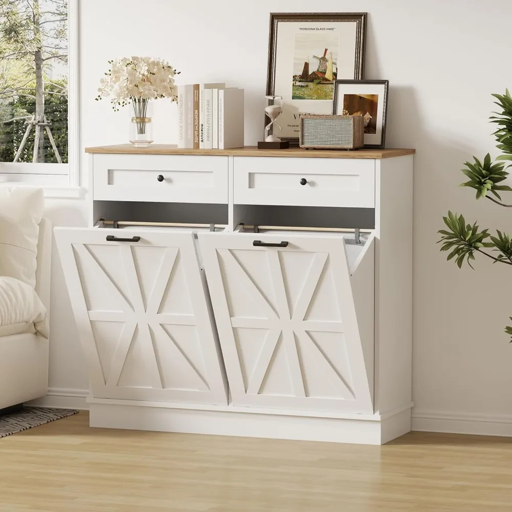 Double Tilt Out Trash Cabinet 20 Gallon,Dual Kitchen Wood Trash Can with Hideaway Drawers,Hidden Pet-Proof Garbage Can Laundry H
Double Tilt Out Trash Cabinet 20 Gallon,Dual Kitchen Wood Trash Can with Hideaway Drawers,Hidden Pet-Proof Garbage Can Laundry H