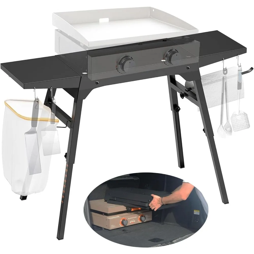 Upgraded Griddle Stand for 22 and 17 inch Tabletop Grill Portable Adjustable Legs Side Shelves Tool Hooks Garbage Bag Holder
Upgraded Griddle Stand for 22 and 17 inch Tabletop Grill Portable Adjustable Legs Side Shelves Tool Hooks Garbage Bag Holder