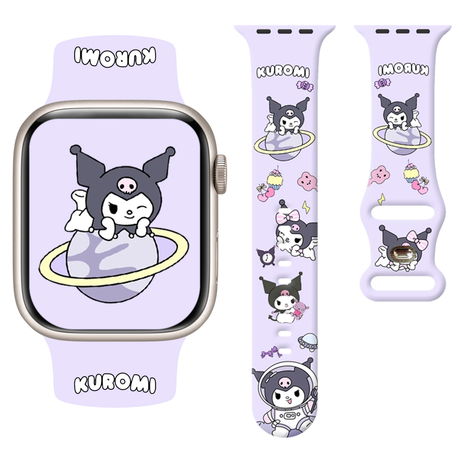 Sanrio Colorful Kuromi Series Strap for Apple Watch 11 10 9 8 Silicone Band Replaceable Watchband for iWatch 46mm 42mm 41mm 40mm 
Sanrio Colorful Kuromi Series Strap for Apple Watch 11 10 9 8 Silicone Band Replaceable Watchband for iWatch 46mm 42mm 41mm 40mm