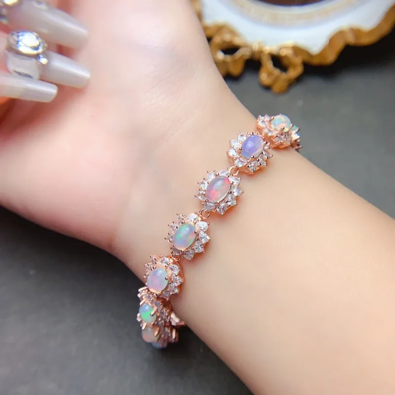 925 Sterling Silver Opal Bracelets Colored Stone Bracelets Women's Boutique Wedding Luxury Jewelry Opal
925 Sterling Silver Opal Bracelets Colored Stone Bracelets Women's Boutique Wedding Luxury Jewelry Opal