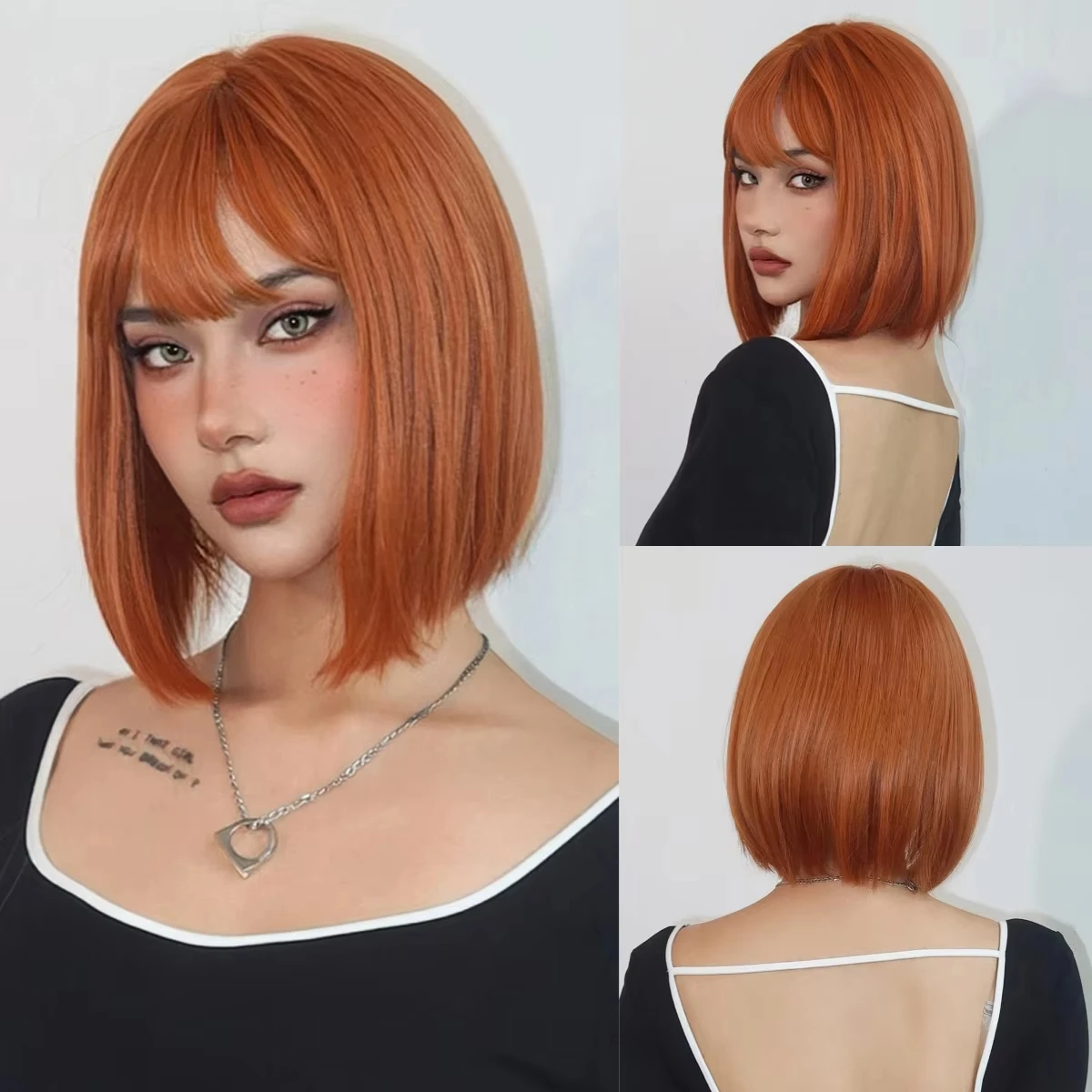 Orange bob hairstyle synthetic wig for Halloween cosplay wig for daily use high-temperature hair accessory wig
Orange bob hairstyle synthetic wig for Halloween cosplay wig for daily use high-temperature hair accessory wig