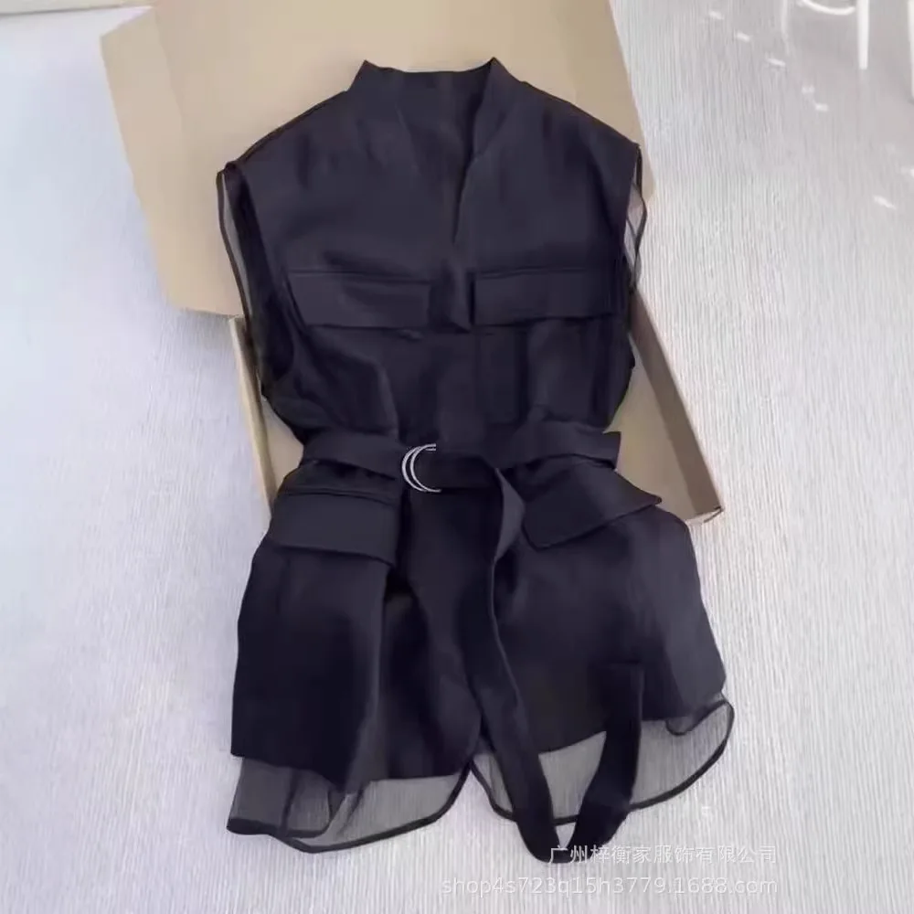 Korean Summer 2026 Black Sleeveless Vest Tops for Women V Neck Slim Waist Mesh Patchwork Shirt Elegant Office Casual Waistcoat
Korean Summer 2026 Black Sleeveless Vest Tops for Women V Neck Slim Waist Mesh Patchwork Shirt Elegant Office Casual Waistcoat