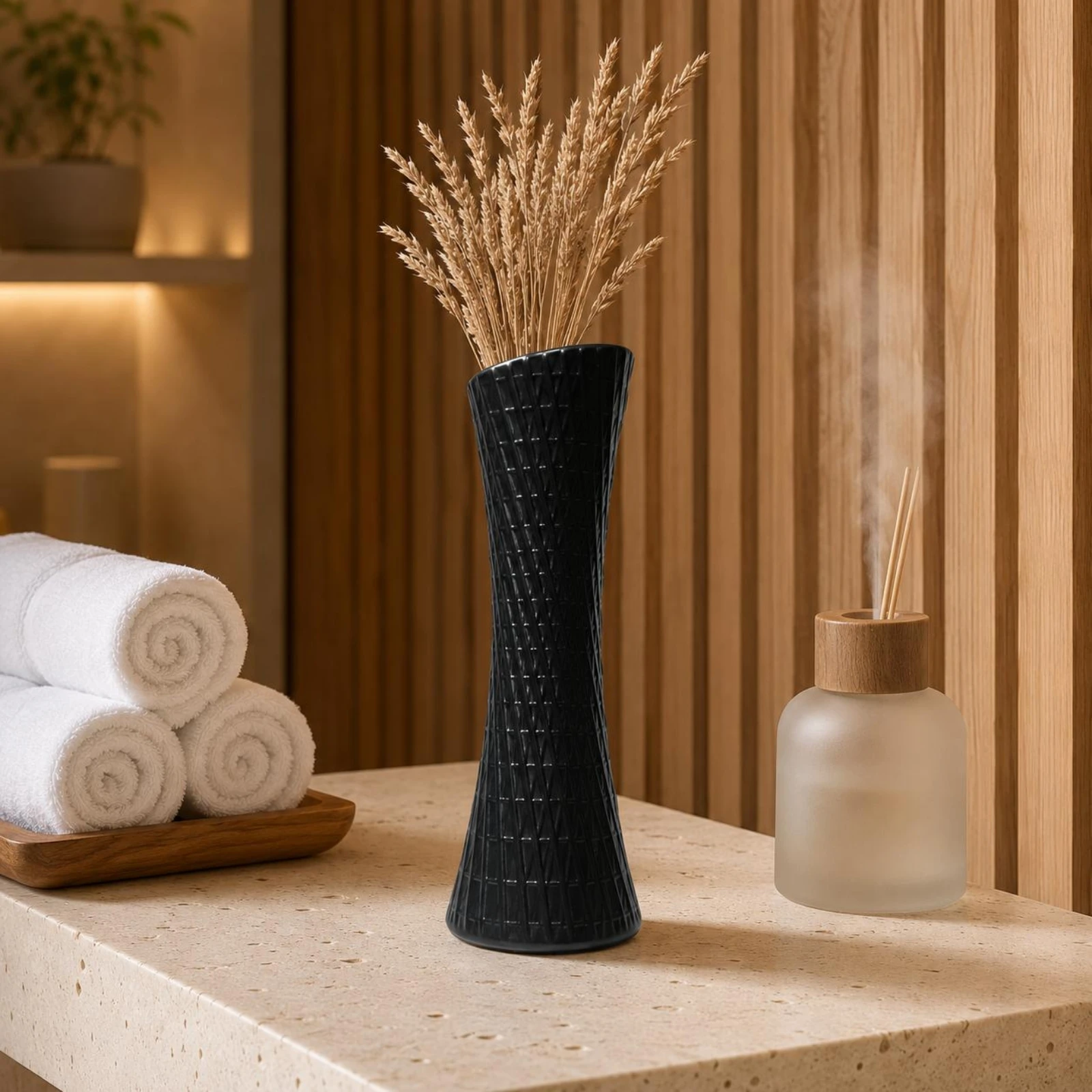 Textured Ceramic Vase Flared Top House Decoration Home Decor Item Stable Base
Textured Ceramic Vase Flared Top House Decoration Home Decor Item Stable Base