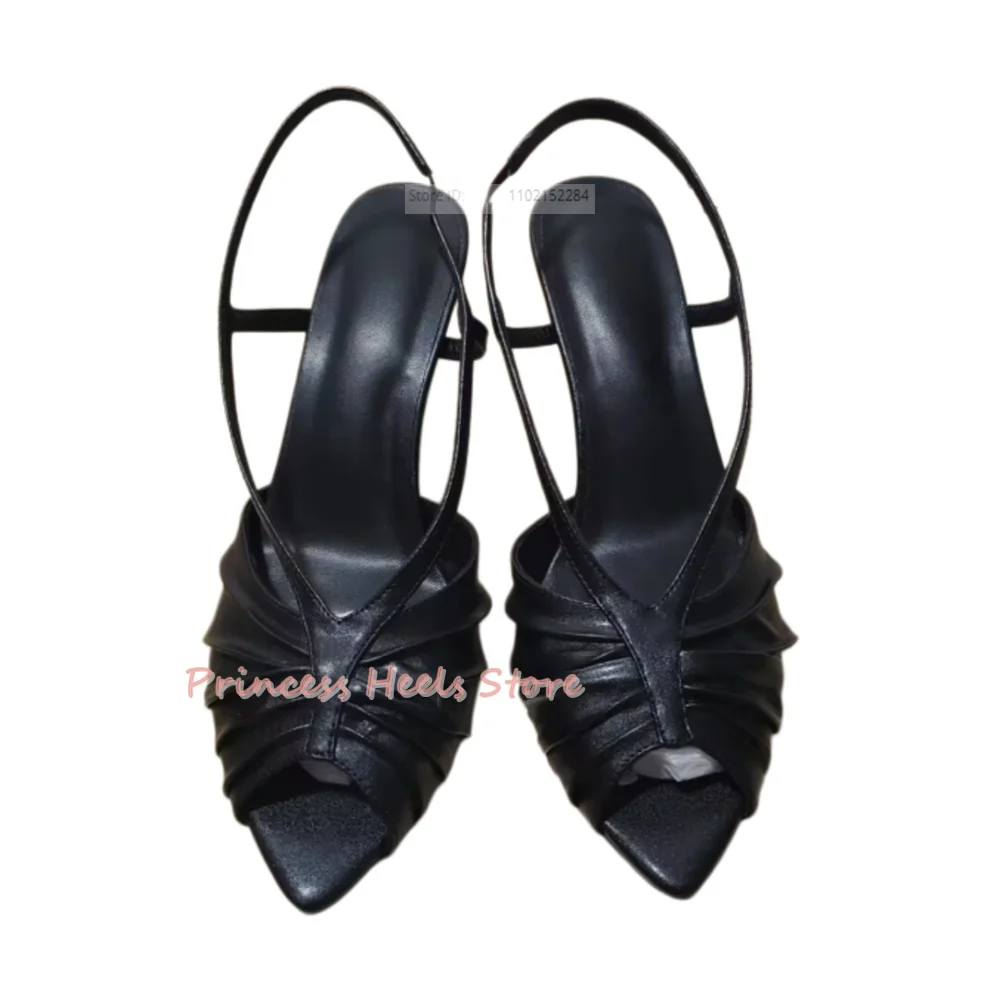New Style Folds Open Toe Straps Sandals Thin Med Heels Solid Summer Sandals Pointed Toe Ankle Designer Women Shoes Fashion Sexy
New Style Folds Open Toe Straps Sandals Thin Med Heels Solid Summer Sandals Pointed Toe Ankle Designer Women Shoes Fashion Sexy