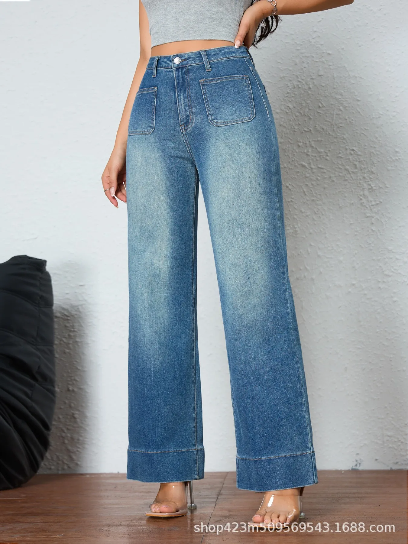 Autumn Women's Clothing Wide Leg Denim Jeans For Woman Mid Waist Cropped Baggy Pants Vintage Style Stretchy Comfort Fit Casual
Autumn Women's Clothing Wide Leg Denim Jeans For Woman Mid Waist Cropped Baggy Pants Vintage Style Stretchy Comfort Fit Casual