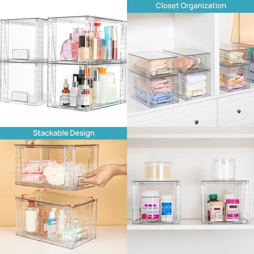 Stackable Acrylic Storage Drawers for Bathroom, Kitchen, Pantry, and Makeup Organization
Stackable Acrylic Storage Drawers for Bathroom, Kitchen, Pantry, and Makeup Organization
