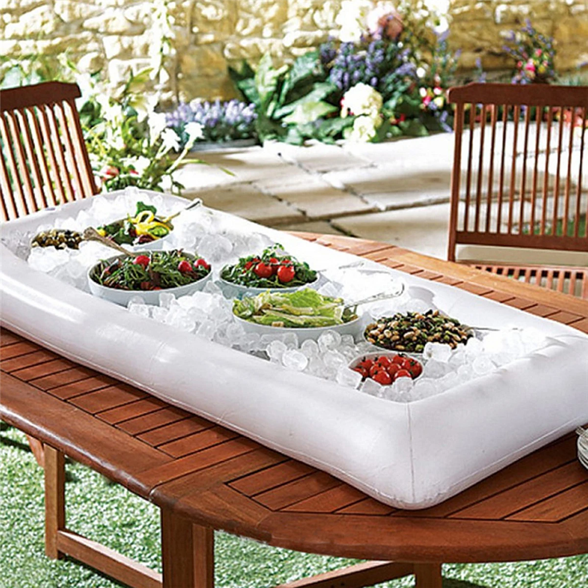 2PCS Inflatable Ice Serving Table Food Buffet Drink Holder Pool Party Picnic with Drain Plug
2PCS Inflatable Ice Serving Table Food Buffet Drink Holder Pool Party Picnic with Drain Plug