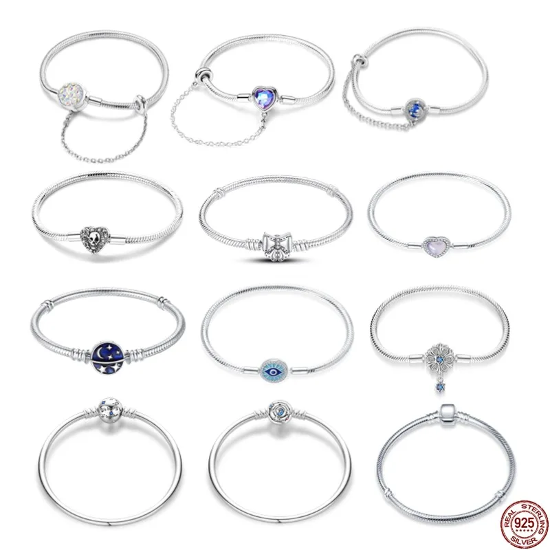 925 Sterling Silver Bracelet Fit Original Charms Star Moon Four Leaf Clover Heart Beads DIY Jewelry Making CZ Chain For Women
925 Sterling Silver Bracelet Fit Original Charms Star Moon Four Leaf Clover Heart Beads DIY Jewelry Making CZ Chain For Women