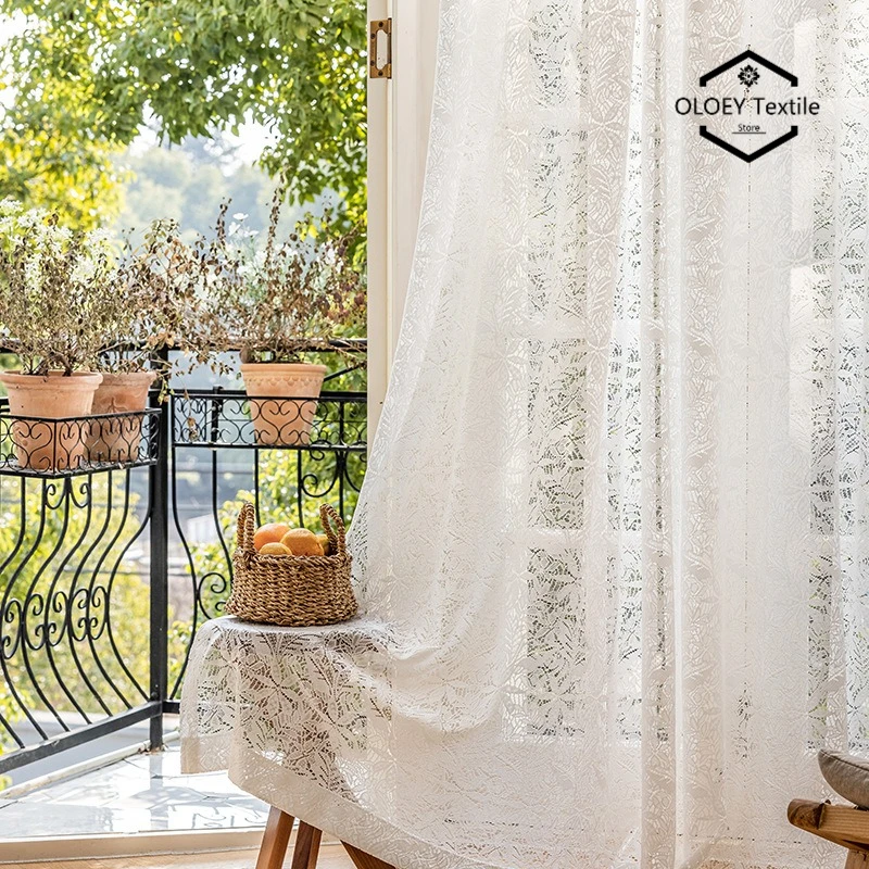 French Rococo White Lace Curtains for Living Room Bedroom Balcony Floral Vintage Romantic Sheer Drapes Maple Leaf Design Window
French Rococo White Lace Curtains for Living Room Bedroom Balcony Floral Vintage Romantic Sheer Drapes Maple Leaf Design Window