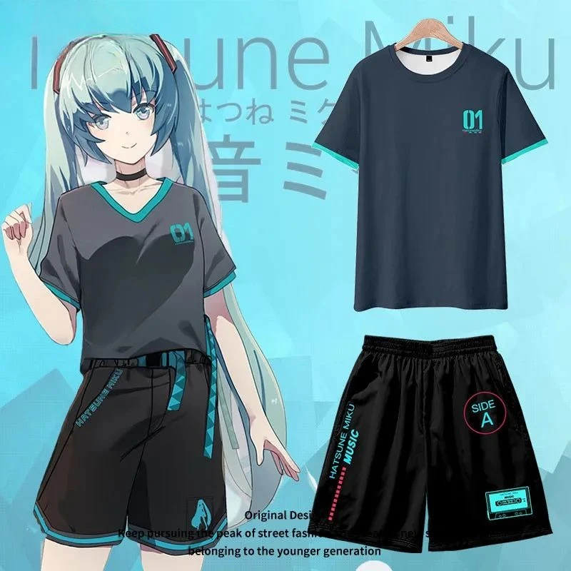 Hatsune Miku anime cute cartoon short-sleeved T-shirt shorts suit miku two-dimensional peripheral cosplay summer clothes gift
Hatsune Miku anime cute cartoon short-sleeved T-shirt shorts suit miku two-dimensional peripheral cosplay summer clothes gift