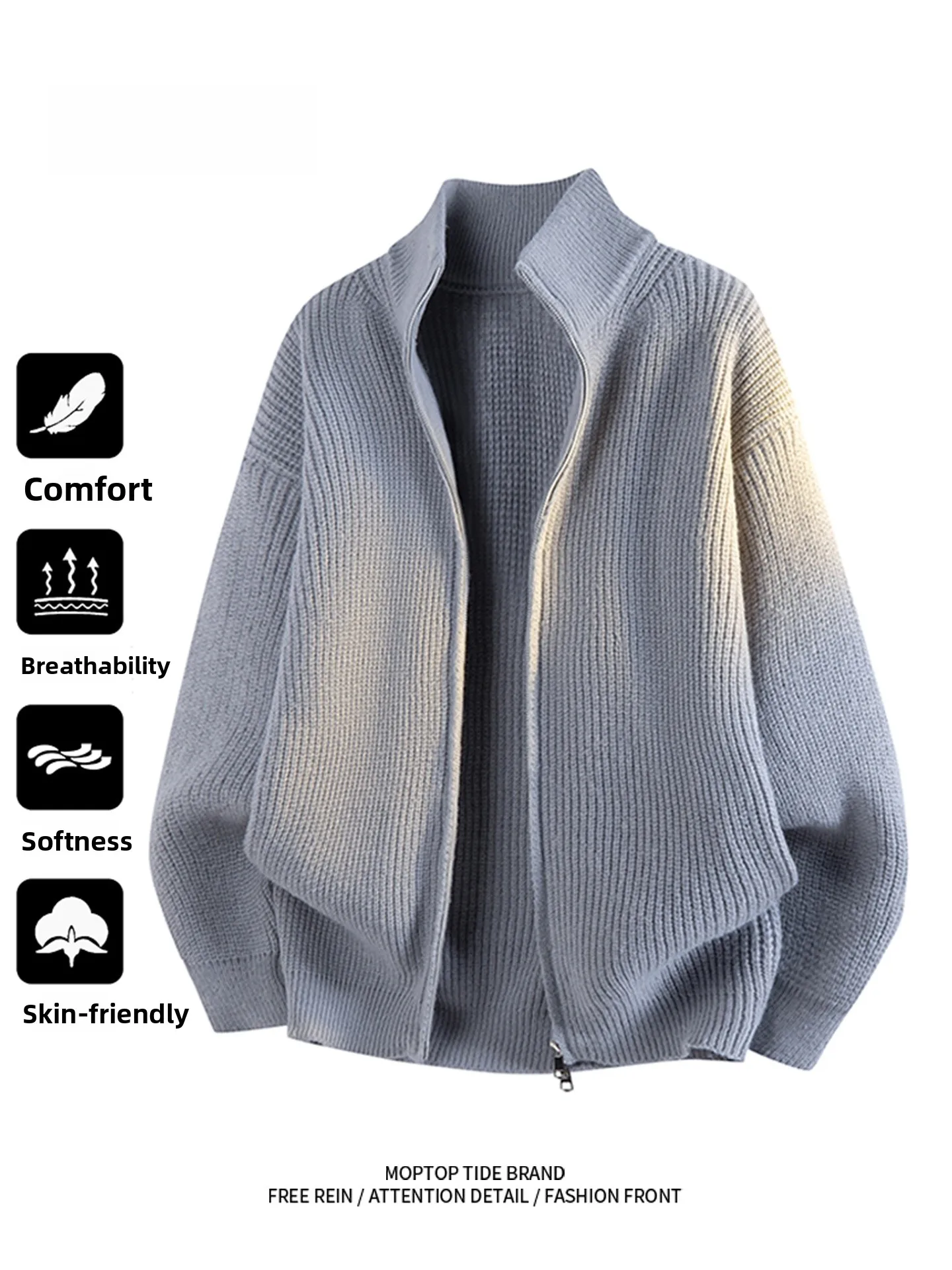 MMOPTOP Men's American Sle Zipper Knitwear Loose Fit Stand Collar Cardigan Warm Outerwear Soft Polyester Winter Coat
MMOPTOP Men's American Sle Zipper Knitwear Loose Fit Stand Collar Cardigan Warm Outerwear Soft Polyester Winter Coat