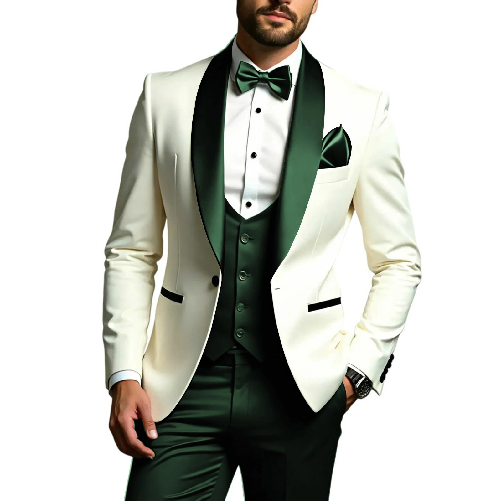 Men's 3 Piece Suits Slim Fit Tuxedo Suits for Men Shawl Collar Wedding Prom Suits Formal Blazer Vest Pants Set
Men's 3 Piece Suits Slim Fit Tuxedo Suits for Men Shawl Collar Wedding Prom Suits Formal Blazer Vest Pants Set