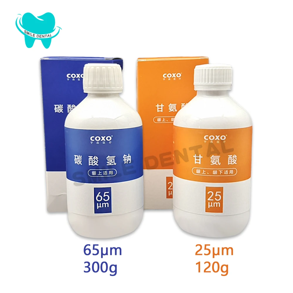 COXO Dental Sandblasting Powder 25um 65um Glycine Sodium Bicarbonate for Supragingival Subgingival Coxo Dental Air Polisher
COXO Dental Sandblasting Powder 25um 65um Glycine Sodium Bicarbonate for Supragingival Subgingival Coxo Dental Air Polisher