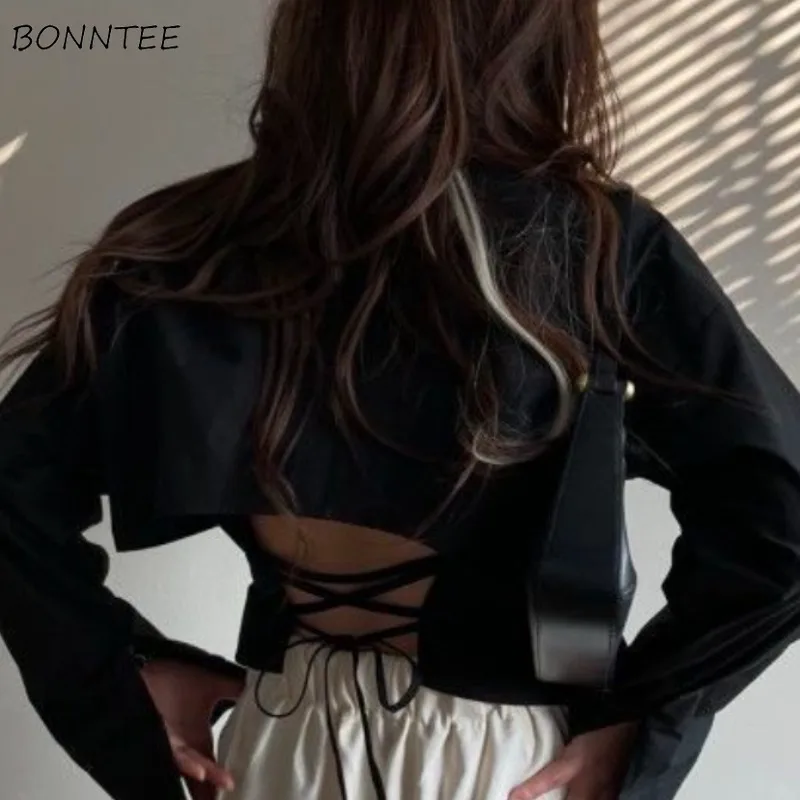 Backless Shirts for Women Spring Long Sleeve Solid Clothing Lace-up Niche Design Korean Style Turn-down Collar College Elegant
Backless Shirts for Women Spring Long Sleeve Solid Clothing Lace-up Niche Design Korean Style Turn-down Collar College Elegant