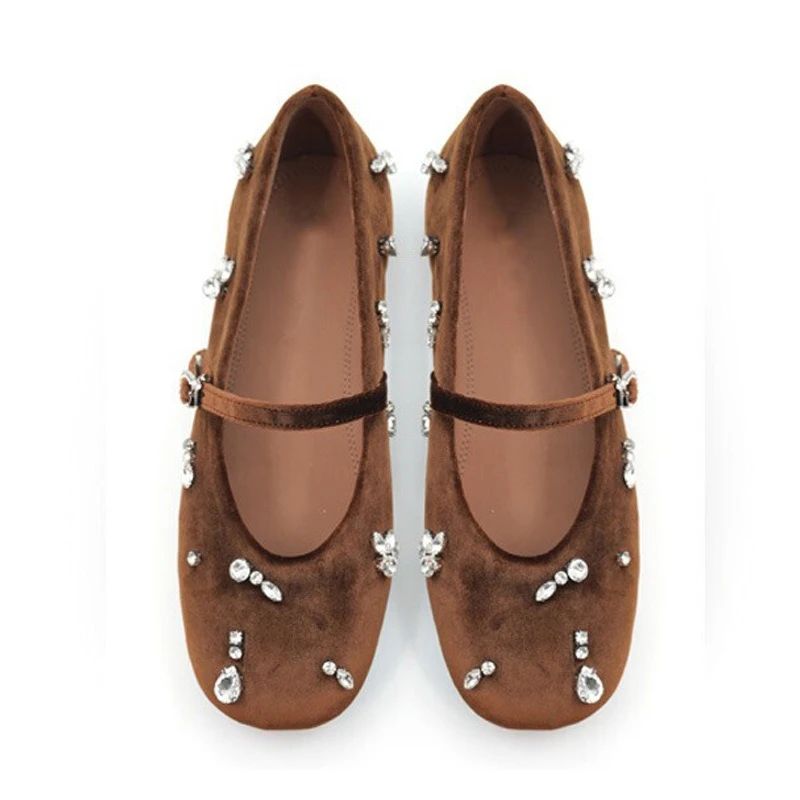Retro Women's Mary Jane Shoes Exquisite Rhinestones Casual Shoes for Woman Fashion Ballet Flat Shoe Designer Shoes Zapatos Mujer
Retro Women's Mary Jane Shoes Exquisite Rhinestones Casual Shoes for Woman Fashion Ballet Flat Shoe Designer Shoes Zapatos Mujer