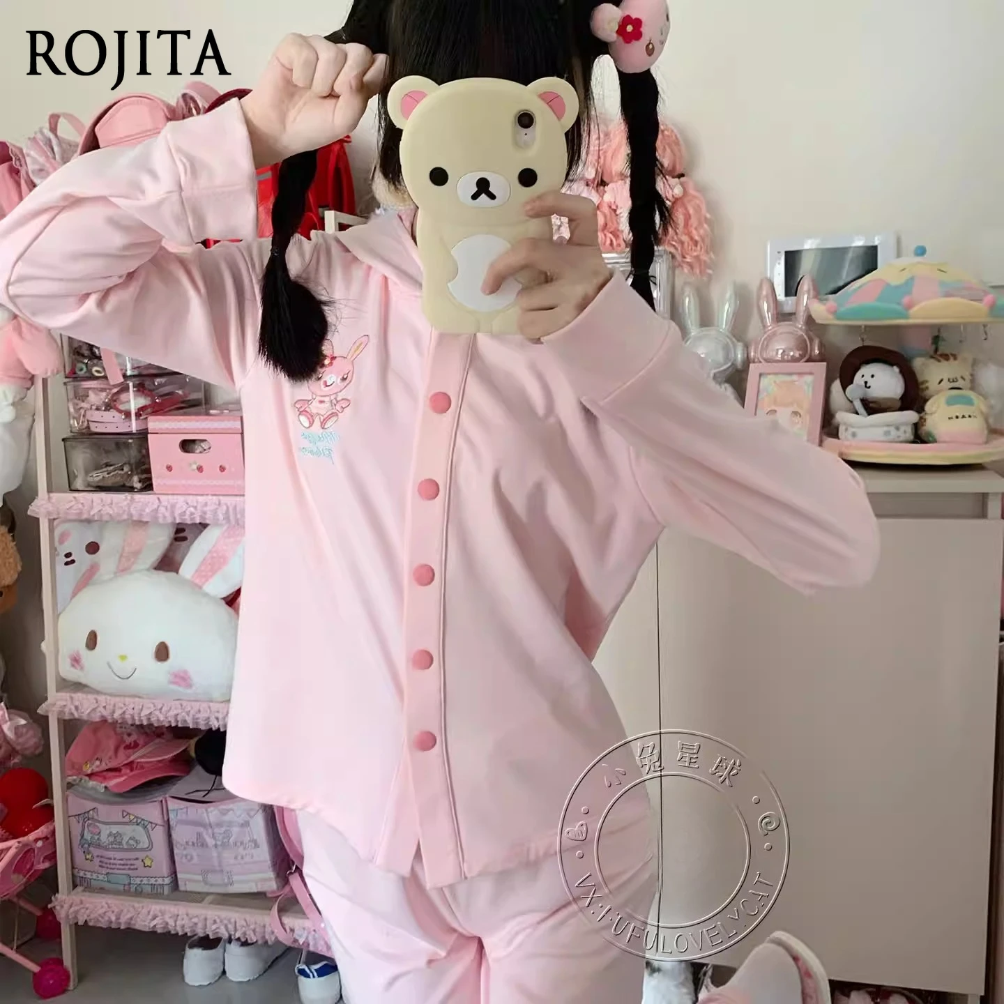 Autumn Winter Pink Homewear Fleece Soft Cute Japanese Cartoon Rabbit Soft Girl Pajamas Set Sleepwear Women
Autumn Winter Pink Homewear Fleece Soft Cute Japanese Cartoon Rabbit Soft Girl Pajamas Set Sleepwear Women