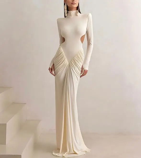 2026 Spring/Summer New Women's Fashion Elegant Solid Color Long Sleeve High Collar Slimming Hundred Fold Back Long Dress
2026 Spring/Summer New Women's Fashion Elegant Solid Color Long Sleeve High Collar Slimming Hundred Fold Back Long Dress